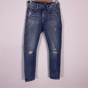 Silver Mazy Ankle Skinny Jeans